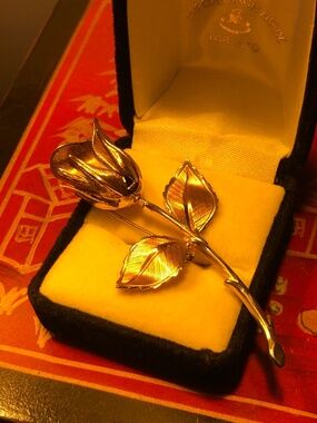 Vintage large rose brooch